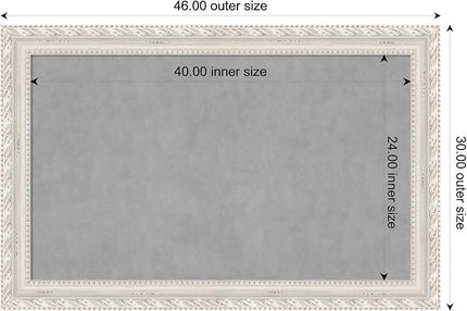 Amanti Art White Framed Magnetic Board 30x46 Large Vision Board for use with Magnets, 100% Metal Sheet to Display Items as Office Decor or for Home Organization in mudroom, Kitchen or Kids Room