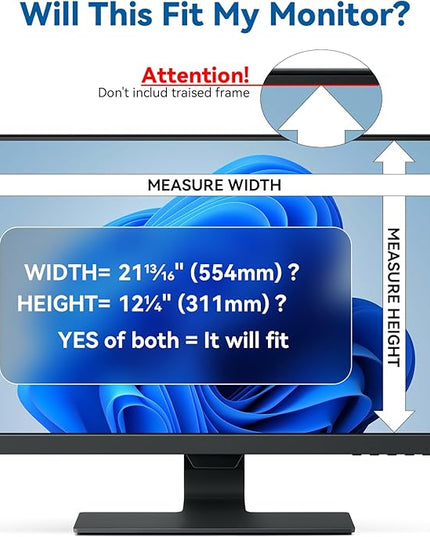 IPROKKO [2-Pack] 25 Inch Computer Privacy Screen Filter for 16:9 Widescreen Monitor, Removable 25in Anti Blue Light Glare Privacy Shield, Anti Spy Security Protector for Hp Dell Asus Acer Samsung