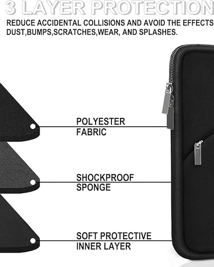 Laptop Case 14 inch, Slim Portable Monitor Protective Cover with Front Pocket, Traveling Computer Carrying Bag Laptop Sleeve Compatible for MacBook Air/Pro, HP, Dell, Lenovo, Acer, Black