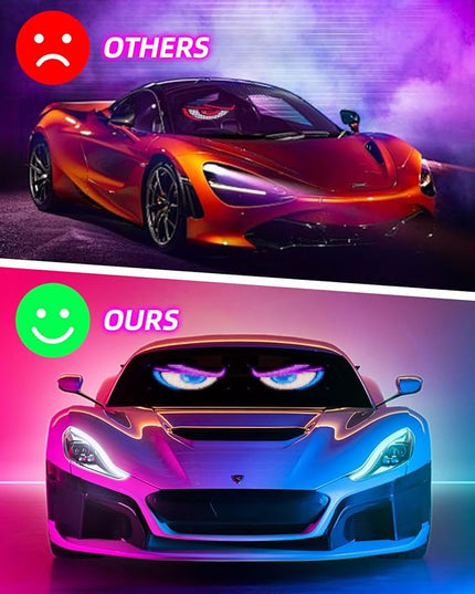 2pcs Devil Eyes Light for Windshield,14“*4”Programmable Flexible LED Display with Remote/App Control,Custom Animations, Patterns & Text,for Store、Cars、 Trucks
