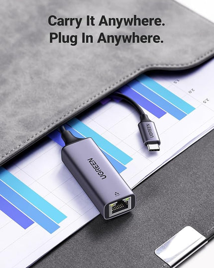 UGREEN USB C to Ethernet Adapter, Plug and Play 1Gbps Ethernet Adapter, Aluminum Case, (Thunderbolt 4/3 Compatible) to RJ45 Network Dongle, Compatible for MacBook Pro/Air, iPhone 17 Pro/Max, iPad, XPS