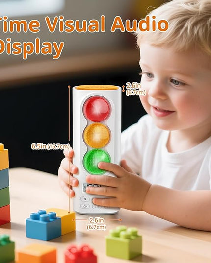 Traffic Light Visual Timer&ADHD Tool for Kids Adults Display Volume Adjustment, with 4 Ringtones for Classroom Desk Home Kitchen Game Countdown Pause Memory Function Charger Type C Included