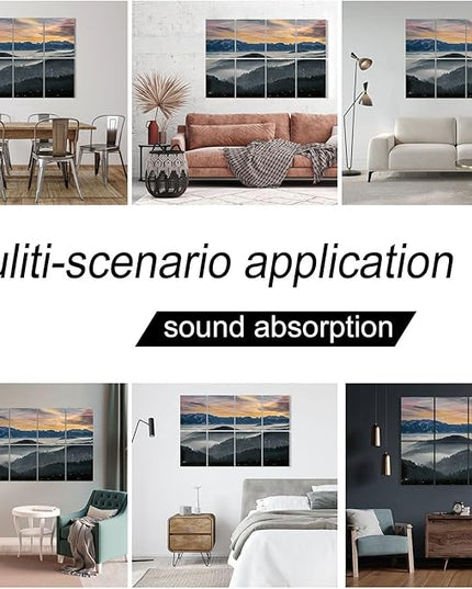YPY Acoustic Panels Soundproof Wall Panels: Decorative Sound Absorbing Wall Art Soundproofing Panels Recording Studio Acoustical Treatments 8 Pack 48x32 Inches