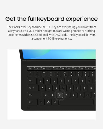 SAMSUNG Galaxy Tab S10 FE+ 13.1” 256GB WiFi Android Tablet + Book Cover Keyboard Slim, Long Battery Life, Powerful Processor, S Pen, US Version, 2025, 2 Yr Manufacturer Warranty, Blue