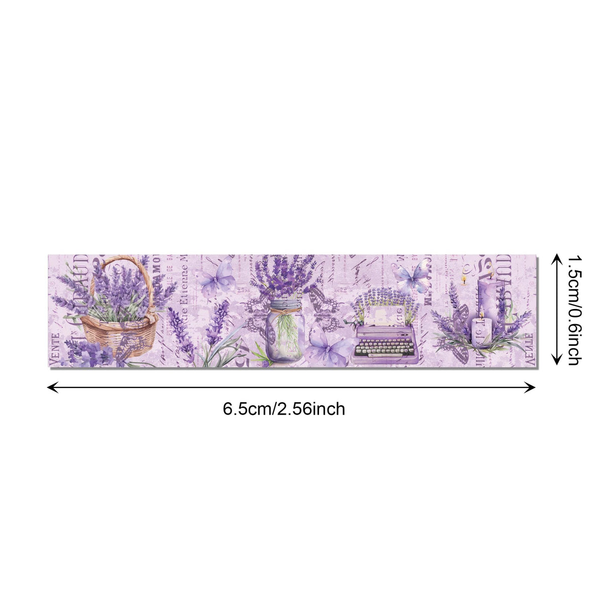 MOZUI Lavender Washi Tape 12 Rolls Lavender Tape Masking Decorative Purple Flower Washi Tape for DIY Craft Gift Wrapping Handbook Sticker Scrapbook Journaling Party Favor