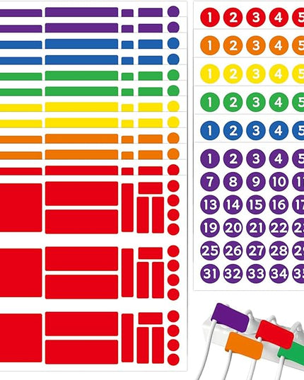 18 Sheets Classroom Laptop Labels-Chromebook Color Coding Stickers with Round & Rectangular Styles,Paper Cable Label Chromebook Labels to Write for Teacher Classroom Computer Management (6 Color)