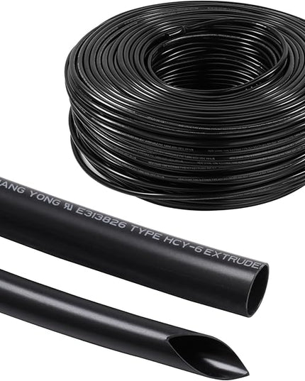 SUNNAREPOON Black Wire Harness Tubing, Car Unshrinkable Insulation Cord Sleeve for Wire Shielding Sheathing Organizer/Protection/Covering (1/4''(7MM) - 18FT(216INCH))