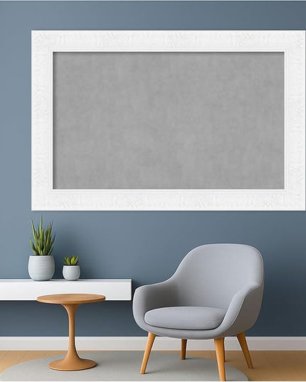 Amanti Art White Framed Magnetic Board 31x47 Large Vision Board for use with Magnets, 100% Metal Sheet to Display Items as Office Decor or for Home Organization in mudroom, Kitchen or Kids Room
