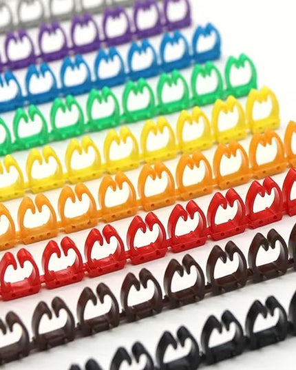 Wire Number Tube Cable Marker, 0.1 x 0.1in Colorful Clip on Wire Marker, Digital Number Wire Numbering Marker, Plastic Cable Numbering Marker Tube for Wires Management, 150Pcs