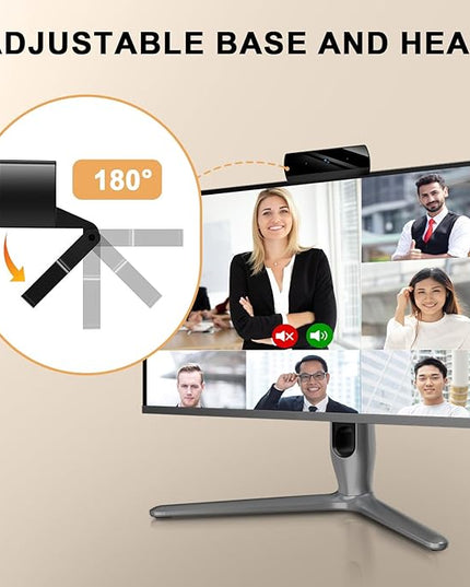 Webcam for PC, Full HD 1080P Video Calling, HD Light Correction, Works with Skype, Zoom, FaceTime, Hangouts, PC/Mac/Laptop/MacBook/Tablet