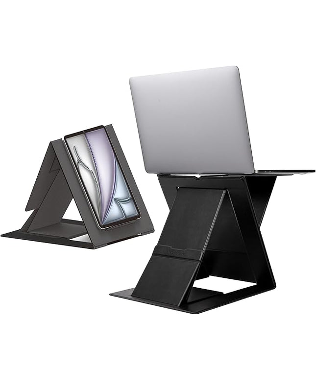 MOFT Folding Laptop Stand Lap Desk, Portable & Mini Computer Stand Laptop Desk for Travel and Home Office, Ergonomic Design with Adjustable Viewing Angles, Lightweight Computer Cooling Riser, Black