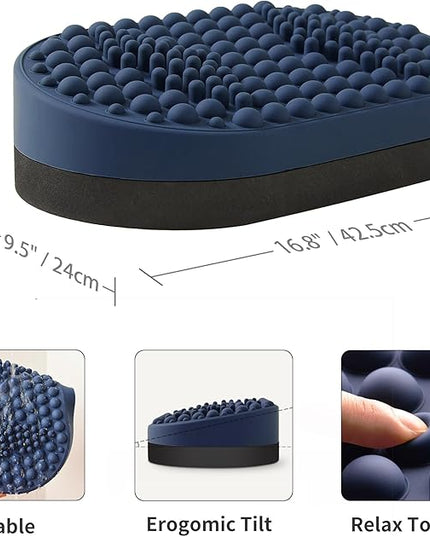 Foot Rest for Under Desk at Work, Home Office Foot Stool, Ottoman Foot Massager for Plantar Fasciitis Relief, Soft Silicone Footrests, Anti-Fatigue (Blue)