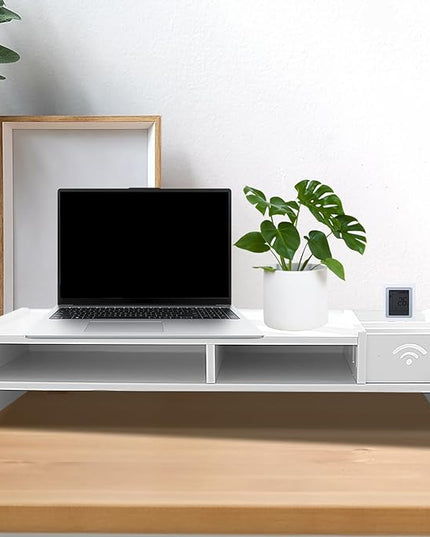 Monitor Riser, 3-Tier Desktop Shelf, Computer Display Stand, Office Workstation Accessory, Study College Dorm Business Desk Organizer for Working Reading Classroom School Home Office Setup
