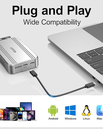 Unitek 40Gbps CFexpress 4.0 Type B Card Reader and M.2 PCIe&NVMe SSD Adapter/Reader, USB4.0 CF Express Reader for CFexpress Type B, PCIe4*2, Fast Transfer for Professional Filmmakers and Photographers