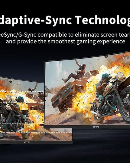KTC 24 Inch Curved Gaming Monitor, 180Hz FHD 1080P Frameless Computer Monitor, Freesync/G-Sync Support, 99% sRGB, 3000:1 Contrast, HDMI, DisplayPort, Wall Mountable/Tilt Adjustable, H24S17