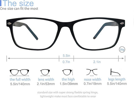 MODFANS Progressive Multifocus 2.5 Reading Glasses,Blue Light Blocking Glasses,Anti-Glare,Anti-Eye Fatigue,UV Protection for Computer/TV/Tablet/Phone,Readers with Comfort Sping Hinge