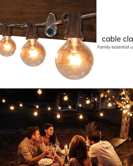 GEZIDEA String Light Hanger Hooks,Screw in Hooks for Hanging Christmas Light,Led Fairy Led Light Clips,50 Pack (Big-Clear)