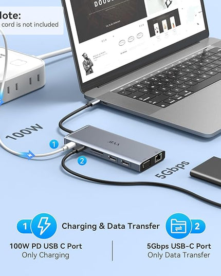 USB C Docking Station Dual Monitor HDMI for Dell HP Lenovo Laptop,14 in 1 Docking Station to 2 HDMI Port 4K+VGA USB Type C Hub Multiport Adapter Dongle Dock,USB C to Ethernet+5 USB+SD/TF+100W PD+Audio