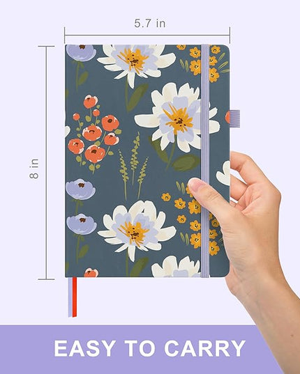 &And Per Se Dotted Journal Notebook, A5 Hardcover Bullet Dotted Journal, 160 Pages 100 gsm Thick Paper, 3 Sheets of Stickers Included - 5.7'' x 8'' (Garden Flowers)