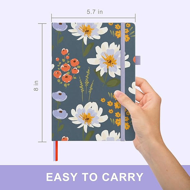 &And Per Se Dotted Journal Notebook, A5 Hardcover Bullet Dotted Journal, 160 Pages 100 gsm Thick Paper, 3 Sheets of Stickers Included - 5.7'' x 8'' (Garden Flowers)