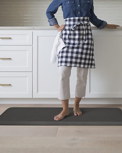 NewLife by GelPro Anti-Fatigue Designer Comfort Kitchen Floor Mat, 20"x48", Grasscloth Charcoal Stain Resistant Surface with 3/4" Thick Ergo-Foam Core for Health and Wellness