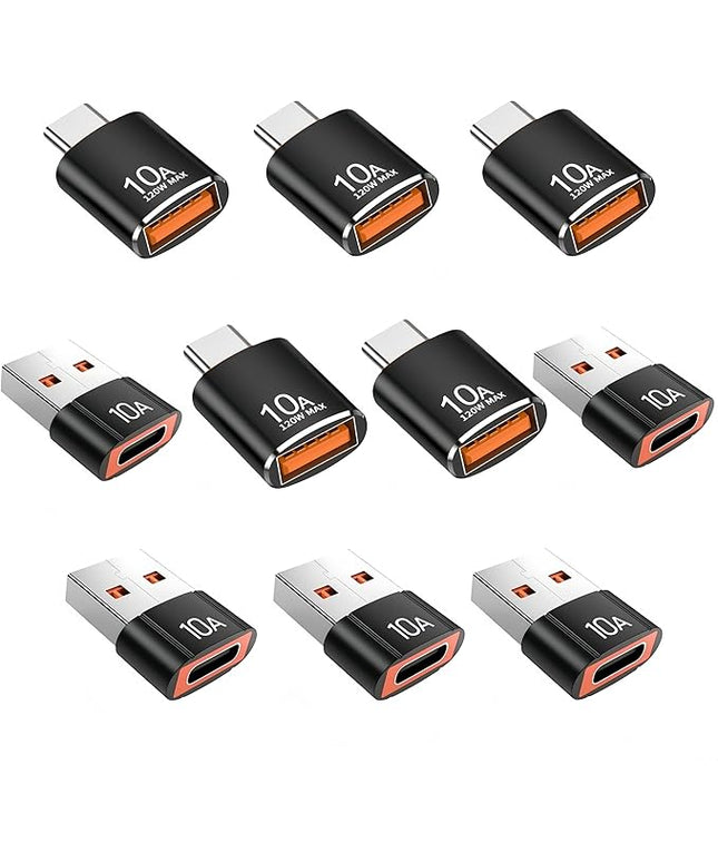 10 Pack 200W USB C to USB Adapter,C Male to USB3.1 Female Charger,Up to 10Gbps Data Transfer,for Apple Watch Ultra iWatch Series 8 7,iPhone 17 16 Plus Pro Max,Google Pixel