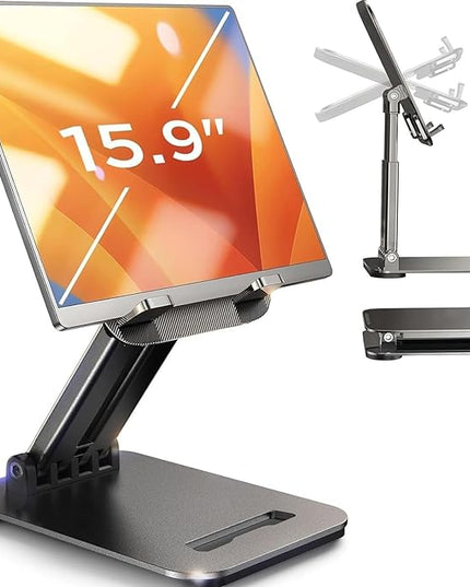 LISEN for iPad Stand Tablet Holder for Desk, Cool Home Office Desk Accessories for Men Women Kids Tablet Gifts, Office Home Essentials Gadgets Portable Monitor Stand for iPad a16 Accessories Kindle