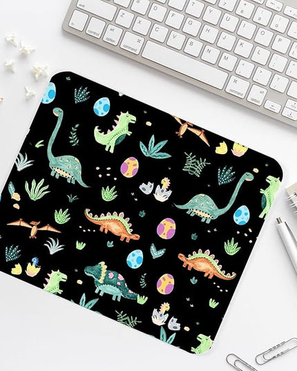 Cute Dinosaur Square Mouse Pad,Non-Slip Rubber Base Mouse Pad,Home Office Decoration Desktop Accessory, Laptop Mouse Pad for Office Laptops,9.4x7.8x0.12inch.