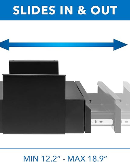Mount-It! Under Desk Pull-Out Drawer Kit with Laptop and Tablet Shelf | Office Storage Organizer | Mounts to Desktops Tables and Workbenches Over 0.71 Inches Thick | Matte Black