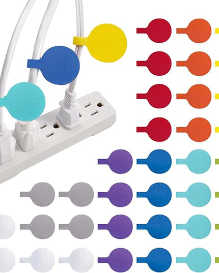 Cable Labels - Wrap-It Storage - Circles, Multi-Color (36-Pack) - Color Coded Labels for Organizing, Wire Tags Write on Surface for Labels for Charging Cords and Electronics