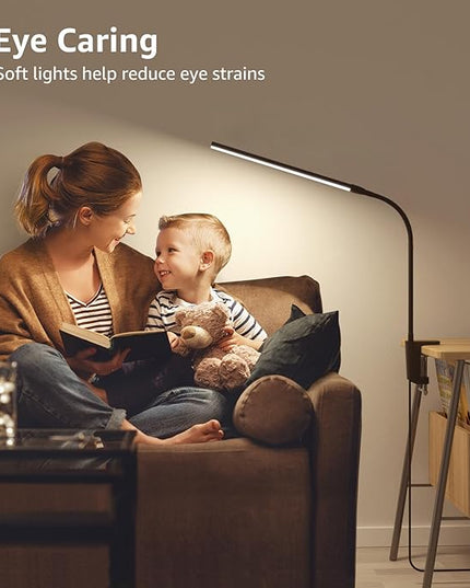 Lepro Clip on Desk Lamp LED Reading light Dimmable USB Small Clamp Lamp with 3 Color Modes 10 Brightness, Adjustable Flexible Gooseneck Table Light for Bed Headboard, Nail, Home Office,Computer(Black)