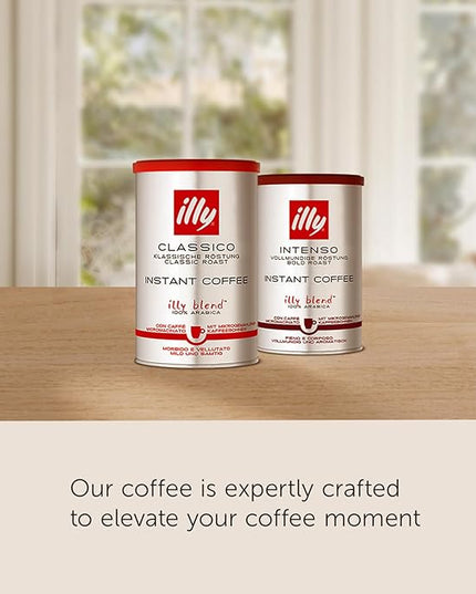 illy Instant Coffee- 100% Arabica Coffee – Intenso Dark Roast – Warm Notes Of Cocoa & Dried Fruit - Easy Preparation - Convenient Coffee Instant Format - Roasted In Italy – 3.3 Ounce