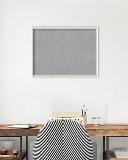 Amanti Art White Framed Magnetic Board 19x25 Medium Vision Board for use with Magnets, 100% Metal Sheet to Display Items as Office Decor or for Home Organization in mudroom, Kitchen or Kids Room