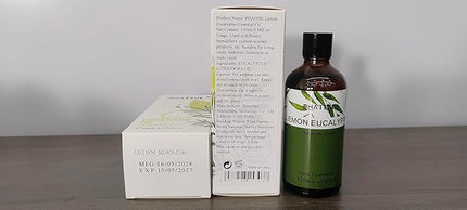 Lemon Eucalyptus 3.38fl.oz Essential Oil, PHATOIL Pure Aromatherapy Oils for Diffuser, Humidifier, Perfect for DIY Soap, Candle, Bath Bombs Making(100ml)