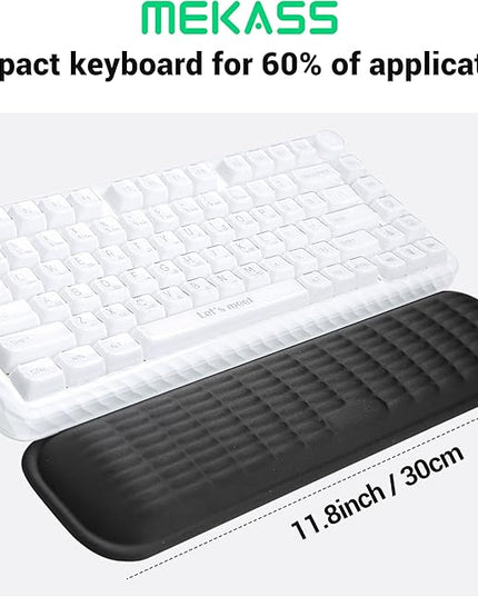 MEKASS Keyboard Wrist Rest for 60% Compact Keyboard, Ergonomic Soft Memory Foam Wrist Support with Non-Slip Silicone Base, Keyboard Pad Relieve Wrist Pain from Laptop, Computer, Typing (Pink)