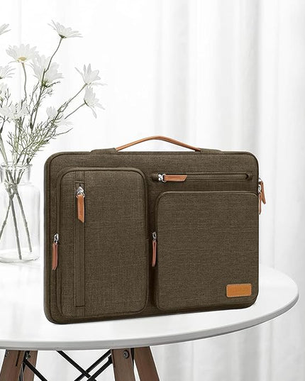 MOSISO 360 Protective Laptop Case 13 inch, 13 inch Laptop Sleeve Compatible with MacBook Air M4 M3 M2 M1 2025-2018/Pro M2 M1 2025-2016, Side Open Carrying Case with 4 Zipper Pockets&Handle,Carob Brown