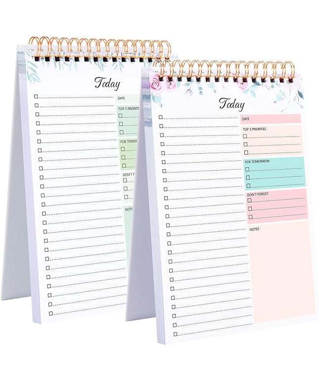 Thboxes 2 Packs To Do List Notepad, 104 Pages To Do List Notebook A5 Undated Daily Planner Notepad with Task Checklist Home Office School Supplies