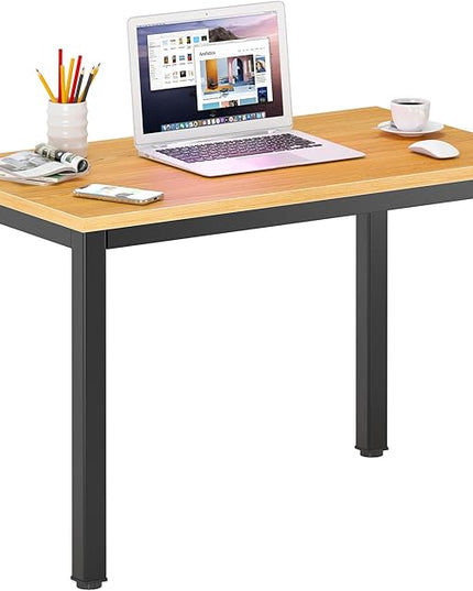 DlandHome 31.5 inches Small Computer Desk for Home Office Activity Table Writing Table for Small Spaces Study Table Student Laptop Desk Teak and Black DND-AC3BB-8040
