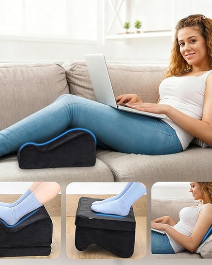 Ergonomic Foot Rest for Under Desk at Work, Multi-Angle Adjustable Height Under Desk Footrest for Office Gaming Chair, High-Density Foam Footstool Leg Elevation Pillow for Back Hip Knee Pain Relief