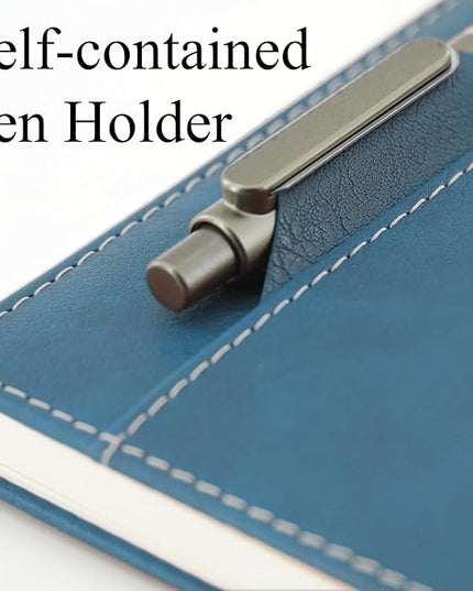 SLFreMint Premium Hardcover Notebook with Pen and Pen Holder Clip, Card Pockets, 240 Pages, College Ruled, 80GSM, Leather Note Book for Work, Study, Diary and Other Scenarios, Suitable Journal for Both Men and Women