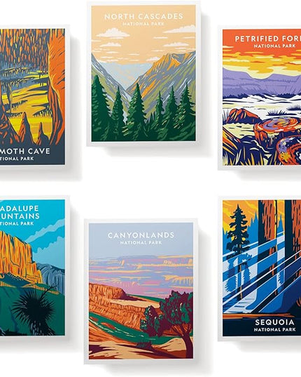 Twigs Paper - Assorted Nature National Parks Greeting Cards - Stationery Cards with Envelopes - Thank You and Blank Note Cards - Greeting Cards for All Occasions - Made in USA (5.5 x 4.25, Set of 12)