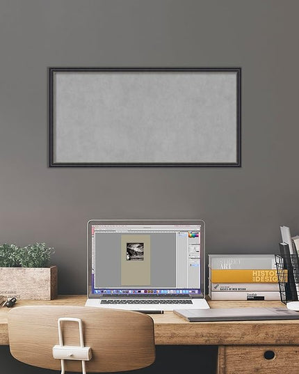 Amanti Art Black Framed Magnetic Board 13x25 Small Vision Board for use with Magnets, 100% Metal Sheet to Display Items as Office Decor or for Home Organization in mudroom, Kitchen or Kids Room