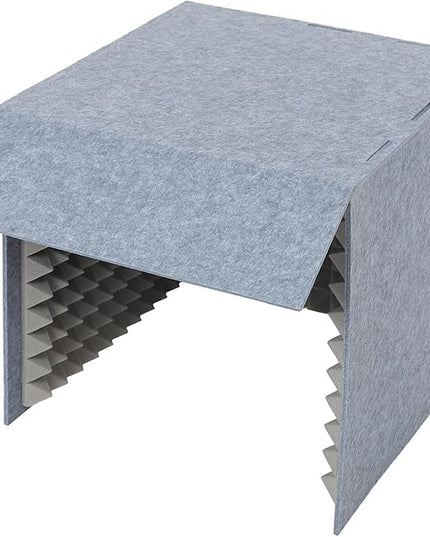 Portable Recording Isolation Booth, 60*60*60'' Desktop Soundproof Cover, Foldable Acoustic Soundproof Shield with Double-Layer Sponge & Polyester Panels for Home Studio Podcasting and Live Streaming