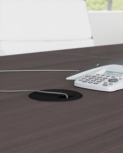 Bush Business Furniture 72-inch Office Conference Table with Wood Base, Boardroom Meeting Space for 6 Users, Storm Gray