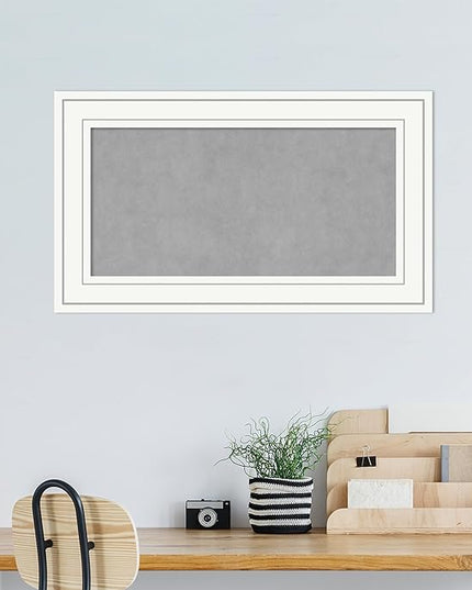 Amanti Art White Framed Magnetic Board 17x29 Small Vision Board for use with Magnets, 100% Metal Sheet to Display Items as Office Decor or for Home Organization in mudroom, Kitchen or Kids Room