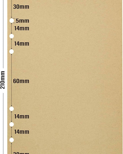 A5 Kraft Loose Leaf Refill Paper, 210x142mm, 135 Sheets Brown Planner Refills, 6-Ring Binder Compatible, 100GSM Insert Papers for Journals, Sketching, Vintage Writing & DIY Crafts