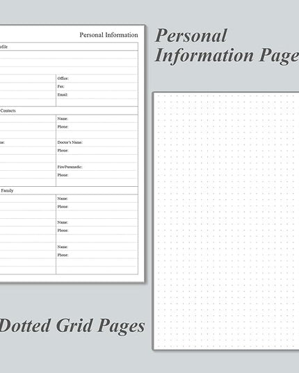 Daily Planner Undated - A5 To Do List Notebook Hourly Schedules, Spiral Appointment Planner for Women and Men, PVC Hardcover, Inner Pocket, Elastic Closure, 5.8" x 8.3", Grey