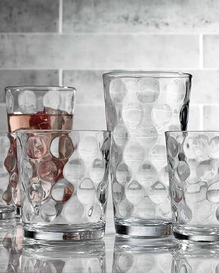 Home Essentials 12-pc Galaxy Glassware - Drinking Glasses, Mixed Drinkware Set. Highball 17 oz. Rock 13 oz. Juice 7 oz. Glass Tumblers