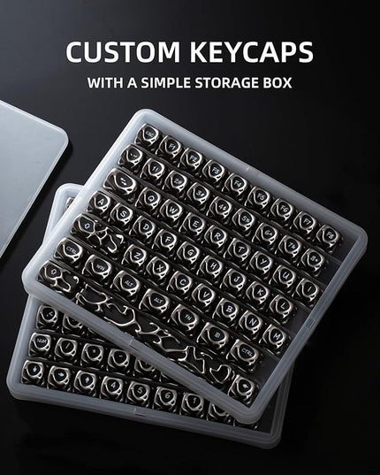 XVX Venom Keycap 60 75 100 Percent, Translucency Keyboard Keycaps w/Hollowed-out Design, ABS+PC Material Keycaps, MOA Profile Keycap, Full 120 Key Set for MX Mechanical Gaming Keyboards (Silver)