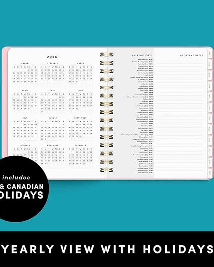 PAPERAGE 2026 Weekly & Monthly Planner, 12 Months (January 2026 - December 2026), 6.6 in x 8.1 in, Spiral Bound 2026 Planner with Weekly, Monthly & Yearly Views, Note Pages & Inner Pocket – Sage Green